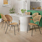 White Two Base Dining Table Modern White Stone Top Dining Table for Living Room Oval 70.9"L x 31.5"W x 29.5"H Without Chairs Clearhalo 'Dining Tables & Seating' 'Dining Tables' 'dining_table' 'furn' 'furn_dining_table' 'Furniture' 'furniture_dining_table' 'Kitchen & Dining Furniture' 5081518
