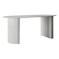 White Two Base Dining Table Modern White Stone Top Dining Table for Living Room Clearhalo 'Dining Tables & Seating' 'Dining Tables' 'dining_table' 'furn' 'furn_dining_table' 'Furniture' 'furniture_dining_table' 'Kitchen & Dining Furniture' 5081519