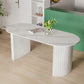 White Two Base Dining Table Modern White Stone Top Dining Table for Living Room Clearhalo 'Dining Tables & Seating' 'Dining Tables' 'dining_table' 'furn' 'furn_dining_table' 'Furniture' 'furniture_dining_table' 'Kitchen & Dining Furniture' 5081524