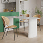 White Two Base Dining Table Modern White Stone Top Dining Table for Living Room Clearhalo 'Dining Tables & Seating' 'Dining Tables' 'dining_table' 'furn' 'furn_dining_table' 'Furniture' 'furniture_dining_table' 'Kitchen & Dining Furniture' 5081527