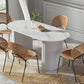 White Two Base Dining Table Modern White Stone Top Dining Table for Living Room Clearhalo 'Dining Tables & Seating' 'Dining Tables' 'dining_table' 'furn' 'furn_dining_table' 'Furniture' 'furniture_dining_table' 'Kitchen & Dining Furniture' 5081529