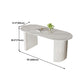 White Two Base Dining Table Modern White Stone Top Dining Table for Living Room Clearhalo 'Dining Tables & Seating' 'Dining Tables' 'dining_table' 'furn' 'furn_dining_table' 'Furniture' 'furniture_dining_table' 'Kitchen & Dining Furniture' 5081538