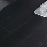 Stone Top Dining Table Modern Rectangle Table with Metal Base in Black Clearhalo 'Dining Tables & Seating' 'Dining Tables' 'dining_table' 'furn' 'furn_dining_table' 'Furniture' 'furniture_dining_table' 'Kitchen & Dining Furniture' 5081545
