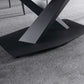 Stone Top Dining Table Modern Rectangle Table with Metal Base in Black Clearhalo 'Dining Tables & Seating' 'Dining Tables' 'dining_table' 'furn' 'furn_dining_table' 'Furniture' 'furniture_dining_table' 'Kitchen & Dining Furniture' 5081548