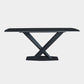 Stone Top Dining Table Modern Rectangle Table with Metal Base in Black Clearhalo 'Dining Tables & Seating' 'Dining Tables' 'dining_table' 'furn' 'furn_dining_table' 'Furniture' 'furniture_dining_table' 'Kitchen & Dining Furniture' 5081549