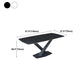 Stone Top Dining Table Modern Rectangle Table with Metal Base in Black Clearhalo 'Dining Tables & Seating' 'Dining Tables' 'dining_table' 'furn' 'furn_dining_table' 'Furniture' 'furniture_dining_table' 'Kitchen & Dining Furniture' 5081550