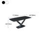 Stone Top Dining Table Modern Rectangle Table with Metal Base in Black Clearhalo 'Dining Tables & Seating' 'Dining Tables' 'dining_table' 'furn' 'furn_dining_table' 'Furniture' 'furniture_dining_table' 'Kitchen & Dining Furniture' 5081554