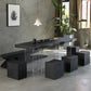 Black Modern Double Pedestal Table Rectangle Pine Solid Wood Top Dining table 70.9"L x 31.5"W x 29.5"H Without Chairs Clearhalo 'Dining Tables & Seating' 'Dining Tables' 'dining_table' 'furn' 'furn_dining_table' 'Furniture' 'furniture_dining_table' 'Kitchen & Dining Furniture' 5081555