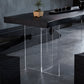 Black Modern Double Pedestal Table Rectangle Pine Solid Wood Top Dining table Clearhalo 'Dining Tables & Seating' 'Dining Tables' 'dining_table' 'furn' 'furn_dining_table' 'Furniture' 'furniture_dining_table' 'Kitchen & Dining Furniture' 5081562