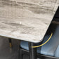 Stone Top Dining Table Modern Rectangle Table with 4 Metal Legs in Black Clearhalo 'Dining Tables & Seating' 'Dining Tables' 'dining_table' 'furn' 'furn_dining_table' 'Furniture' 'furniture_dining_table' 'Kitchen & Dining Furniture' 5081584