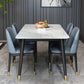 Stone Top Dining Table Modern Rectangle Table with 4 Metal Legs in Black Clearhalo 'Dining Tables & Seating' 'Dining Tables' 'dining_table' 'furn' 'furn_dining_table' 'Furniture' 'furniture_dining_table' 'Kitchen & Dining Furniture' 5081588