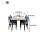 Stone Top Dining Table Modern Rectangle Table with 4 Metal Legs in Black Clearhalo 'Dining Tables & Seating' 'Dining Tables' 'dining_table' 'furn' 'furn_dining_table' 'Furniture' 'furniture_dining_table' 'Kitchen & Dining Furniture' 5081590