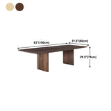 Rectangle Dining Table Modern Oak Solid Wood Double Pedestal Dining Table Clearhalo 'Dining Tables & Seating' 'Dining Tables' 'dining_table' 'furn' 'furn_dining_table' 'Furniture' 'furniture_dining_table' 'Kitchen & Dining Furniture' 5081602