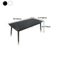 Stone Top Dining Table Contemporary Rectangle Table with 4 Metal Legs in Black Clearhalo 'Dining Tables & Seating' 'Dining Tables' 'dining_table' 'furn' 'furn_dining_table' 'Furniture' 'furniture_dining_table' 'Kitchen & Dining Furniture' 5081614