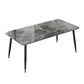 Modern 4 Legs Dining Table Stone and Steel Rectangle Counter Dining Table Gray Without Chairs Clearhalo 'Dining Tables & Seating' 'Dining Tables' 'dining_table' 'furn' 'furn_dining_table' 'Furniture' 'furniture_dining_table' 'Kitchen & Dining Furniture' 5081618