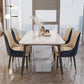 Modern 4 Legs Dining Table Stone and Steel Rectangle Counter Dining Table White 51.2"L x 27.6"W x 29.5"H Without Chairs Clearhalo 'Dining Tables & Seating' 'Dining Tables' 'dining_table' 'furn' 'furn_dining_table' 'Furniture' 'furniture_dining_table' 'Kitchen & Dining Furniture' 5081619