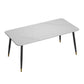 Modern 4 Legs Dining Table Stone and Steel Rectangle Counter Dining Table White Without Chairs Clearhalo 'Dining Tables & Seating' 'Dining Tables' 'dining_table' 'furn' 'furn_dining_table' 'Furniture' 'furniture_dining_table' 'Kitchen & Dining Furniture' 5081622