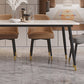 Modern 4 Legs Dining Table Stone and Steel Rectangle Counter Dining Table Clearhalo 'Dining Tables & Seating' 'Dining Tables' 'dining_table' 'furn' 'furn_dining_table' 'Furniture' 'furniture_dining_table' 'Kitchen & Dining Furniture' 5081626