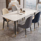 Modern 4 Legs Dining Table Stone and Steel Rectangle Counter Dining Table Clearhalo 'Dining Tables & Seating' 'Dining Tables' 'dining_table' 'furn' 'furn_dining_table' 'Furniture' 'furniture_dining_table' 'Kitchen & Dining Furniture' 5081631