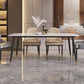 Modern 4 Legs Dining Table Stone and Steel Rectangle Counter Dining Table Clearhalo 'Dining Tables & Seating' 'Dining Tables' 'dining_table' 'furn' 'furn_dining_table' 'Furniture' 'furniture_dining_table' 'Kitchen & Dining Furniture' 5081632