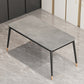 Glam Style Stone Dining Table 4 Metal Legs Table Home Rectangle Dining Table Grey Without Chairs Clearhalo 'Dining Tables & Seating' 'Dining Tables' 'dining_table' 'furn' 'furn_dining_table' 'Furniture' 'furniture_dining_table' 'Kitchen & Dining Furniture' 5081642