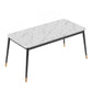 Glam Style Stone Dining Table 4 Metal Legs Table Home Rectangle Dining Table Clearhalo 'Dining Tables & Seating' 'Dining Tables' 'dining_table' 'furn' 'furn_dining_table' 'Furniture' 'furniture_dining_table' 'Kitchen & Dining Furniture' 5081645