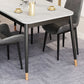 Glam Style Stone Dining Table 4 Metal Legs Table Home Rectangle Dining Table Clearhalo 'Dining Tables & Seating' 'Dining Tables' 'dining_table' 'furn' 'furn_dining_table' 'Furniture' 'furniture_dining_table' 'Kitchen & Dining Furniture' 5081648