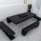 Modern Rectangle Dining Table Black Pine Solid Wood Top Dining Site Table 70.9"L x 31.5"W x 29.5"H Without Chairs Clearhalo 'Dining Tables & Seating' 'Dining Tables' 'dining_table' 'furn' 'furn_dining_table' 'Furniture' 'furniture_dining_table' 'Kitchen & Dining Furniture' 5081656