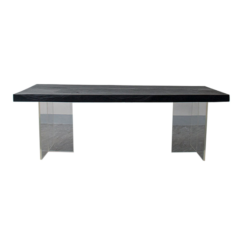Modern Rectangle Dining Table Black Pine Solid Wood Top Dining Site Table Without Chairs Clearhalo 'Dining Tables & Seating' 'Dining Tables' 'dining_table' 'furn' 'furn_dining_table' 'Furniture' 'furniture_dining_table' 'Kitchen & Dining Furniture' 5081660