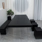 Modern Rectangle Dining Table Black Pine Solid Wood Top Dining Site Table Clearhalo 'Dining Tables & Seating' 'Dining Tables' 'dining_table' 'furn' 'furn_dining_table' 'Furniture' 'furniture_dining_table' 'Kitchen & Dining Furniture' 5081668