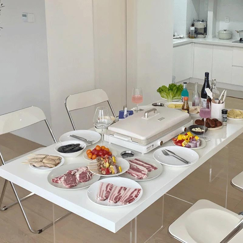 Simple Style Dining Table Acrylic Legs Table Home Rectangle Dining Table Clearhalo 'Dining Tables & Seating' 'Dining Tables' 'dining_table' 'furn' 'furn_dining_table' 'Furniture' 'furniture_dining_table' 'Kitchen & Dining Furniture' 5081728