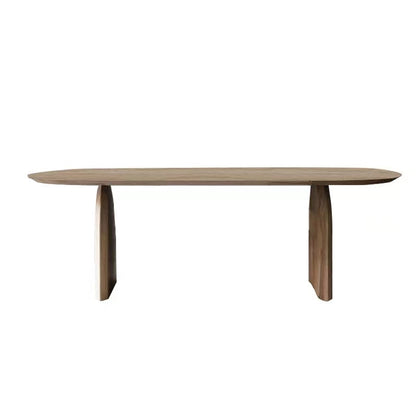 Living Room Two Legs Dining Table Modern Solid Wood Oval Dining Table Without Chairs Clearhalo 'Dining Tables & Seating' 'Dining Tables' 'dining_table' 'furn' 'furn_dining_table' 'Furniture' 'furniture_dining_table' 'Kitchen & Dining Furniture' 5081744