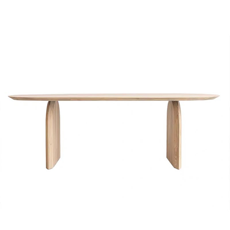 Living Room Two Legs Dining Table Modern Solid Wood Oval Dining Table Clearhalo 'Dining Tables & Seating' 'Dining Tables' 'dining_table' 'furn' 'furn_dining_table' 'Furniture' 'furniture_dining_table' 'Kitchen & Dining Furniture' 5081749
