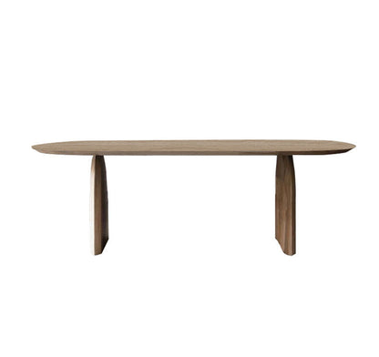 Two Wood Base Dining Table Modern Solid Wood Oval Dining Table for Living Room Without Chairs Clearhalo 'Dining Tables & Seating' 'Dining Tables' 'dining_table' 'furn' 'furn_dining_table' 'Furniture' 'furniture_dining_table' 'Kitchen & Dining Furniture' 5081763