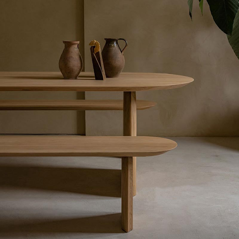 Two Wood Base Dining Table Modern Solid Wood Oval Dining Table for Living Room Clearhalo 'Dining Tables & Seating' 'Dining Tables' 'dining_table' 'furn' 'furn_dining_table' 'Furniture' 'furniture_dining_table' 'Kitchen & Dining Furniture' 5081764