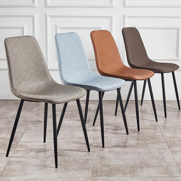 Armless Side Chairs Modern Faux Leather Kitchen Chairs for Dining Room Clearhalo 'Dining Chairs' 'Dining Tables & Seating' 'dining_chair' 'furn' 'furn_dining_chair' 'Furniture' 'furniture_dining_chair' 'Kitchen & Dining Furniture' 5081796