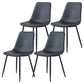 Armless Side Chairs Modern Faux Leather Kitchen Chairs for Dining Room Black 4 Piece Set Clearhalo 'Dining Chairs' 'Dining Tables & Seating' 'dining_chair' 'furn' 'furn_dining_chair' 'Furniture' 'furniture_dining_chair' 'Kitchen & Dining Furniture' 5081806