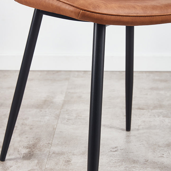 Armless Side Chairs Modern Faux Leather Kitchen Chairs for Dining Room Clearhalo 'Dining Chairs' 'Dining Tables & Seating' 'dining_chair' 'furn' 'furn_dining_chair' 'Furniture' 'furniture_dining_chair' 'Kitchen & Dining Furniture' 5081809