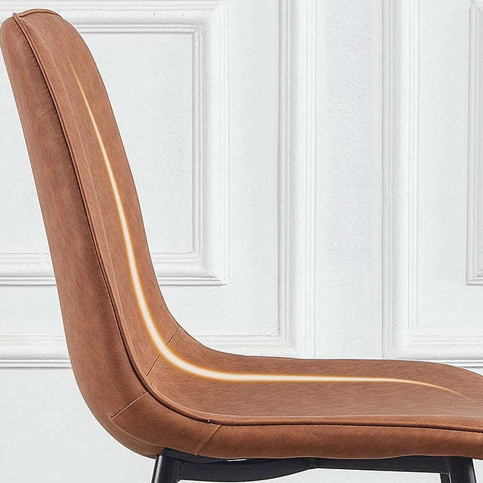 Armless Side Chairs Modern Faux Leather Kitchen Chairs for Dining Room Clearhalo 'Dining Chairs' 'Dining Tables & Seating' 'dining_chair' 'furn' 'furn_dining_chair' 'Furniture' 'furniture_dining_chair' 'Kitchen & Dining Furniture' 5081811