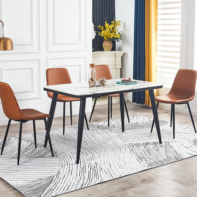 Armless Side Chairs Modern Faux Leather Kitchen Chairs for Dining Room Clearhalo 'Dining Chairs' 'Dining Tables & Seating' 'dining_chair' 'furn' 'furn_dining_chair' 'Furniture' 'furniture_dining_chair' 'Kitchen & Dining Furniture' 5081813