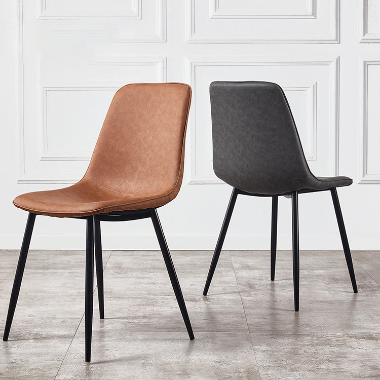 Armless Side Chairs Modern Faux Leather Kitchen Chairs for Dining Room Clearhalo 'Dining Chairs' 'Dining Tables & Seating' 'dining_chair' 'furn' 'furn_dining_chair' 'Furniture' 'furniture_dining_chair' 'Kitchen & Dining Furniture' 5081814