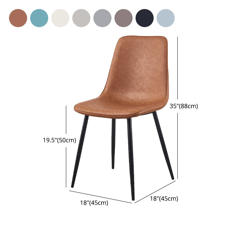 Armless Side Chairs Modern Faux Leather Kitchen Chairs for Dining Room Clearhalo 'Dining Chairs' 'Dining Tables & Seating' 'dining_chair' 'furn' 'furn_dining_chair' 'Furniture' 'furniture_dining_chair' 'Kitchen & Dining Furniture' 5081823