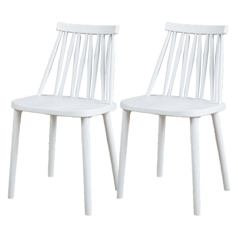 Modern Style Side Chair Plastic Windsor Back Dining Side Chair White 2 Piece Set Clearhalo 'Dining Chairs' 'Dining Tables & Seating' 'dining_chair' 'furn' 'furn_dining_chair' 'Furniture' 'furniture_dining_chair' 'Kitchen & Dining Furniture' 5081836