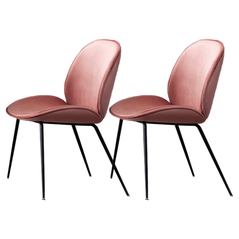 Dining Room Side Chairs Modern Solid Wood Armless Chair for Home Pink 2 Piece Set Clearhalo 'Dining Chairs' 'Dining Tables & Seating' 'dining_chair' 'furn' 'furn_dining_chair' 'Furniture' 'furniture_dining_chair' 'Kitchen & Dining Furniture' 5081845