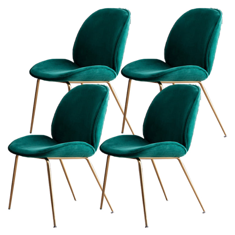 Dining Room Side Chairs Modern Solid Wood Armless Chair for Home Green Gold 4 Piece Set Clearhalo 'Dining Chairs' 'Dining Tables & Seating' 'dining_chair' 'furn' 'furn_dining_chair' 'Furniture' 'furniture_dining_chair' 'Kitchen & Dining Furniture' 5081860