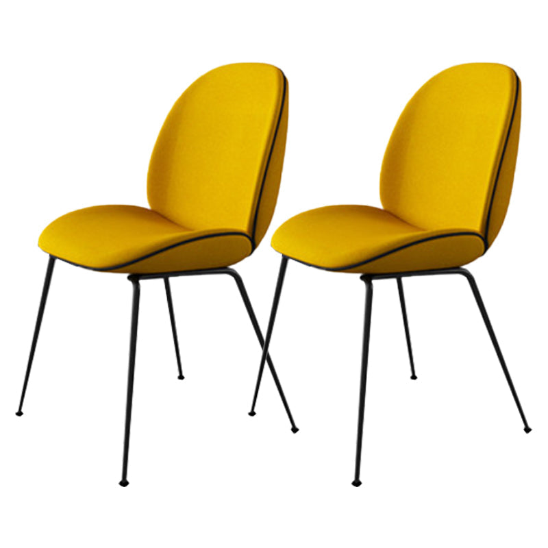 Dining Room Side Chairs Modern Solid Wood Armless Chair for Home Yellow 2 Piece Set Clearhalo 'Dining Chairs' 'Dining Tables & Seating' 'dining_chair' 'furn' 'furn_dining_chair' 'Furniture' 'furniture_dining_chair' 'Kitchen & Dining Furniture' 5081865
