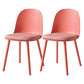 Contemporary Plastic Side Chair Solid Back Kitchen Dining Room Chair Pink Velour 2 Piece Set Clearhalo 'Dining Chairs' 'Dining Tables & Seating' 'dining_chair' 'furn' 'furn_dining_chair' 'Furniture' 'furniture_dining_chair' 'Kitchen & Dining Furniture' 5081869
