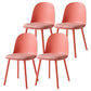 Contemporary Plastic Side Chair Solid Back Kitchen Dining Room Chair Pink Velour 4 Piece Set Clearhalo 'Dining Chairs' 'Dining Tables & Seating' 'dining_chair' 'furn' 'furn_dining_chair' 'Furniture' 'furniture_dining_chair' 'Kitchen & Dining Furniture' 5081871