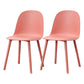 Contemporary Plastic Side Chair Solid Back Kitchen Dining Room Chair Pink Plastic & Acrylic 2 Piece Set Clearhalo 'Dining Chairs' 'Dining Tables & Seating' 'dining_chair' 'furn' 'furn_dining_chair' 'Furniture' 'furniture_dining_chair' 'Kitchen & Dining Furniture' 5081875
