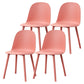 Contemporary Plastic Side Chair Solid Back Kitchen Dining Room Chair Pink Plastic & Acrylic 4 Piece Set Clearhalo 'Dining Chairs' 'Dining Tables & Seating' 'dining_chair' 'furn' 'furn_dining_chair' 'Furniture' 'furniture_dining_chair' 'Kitchen & Dining Furniture' 5081876